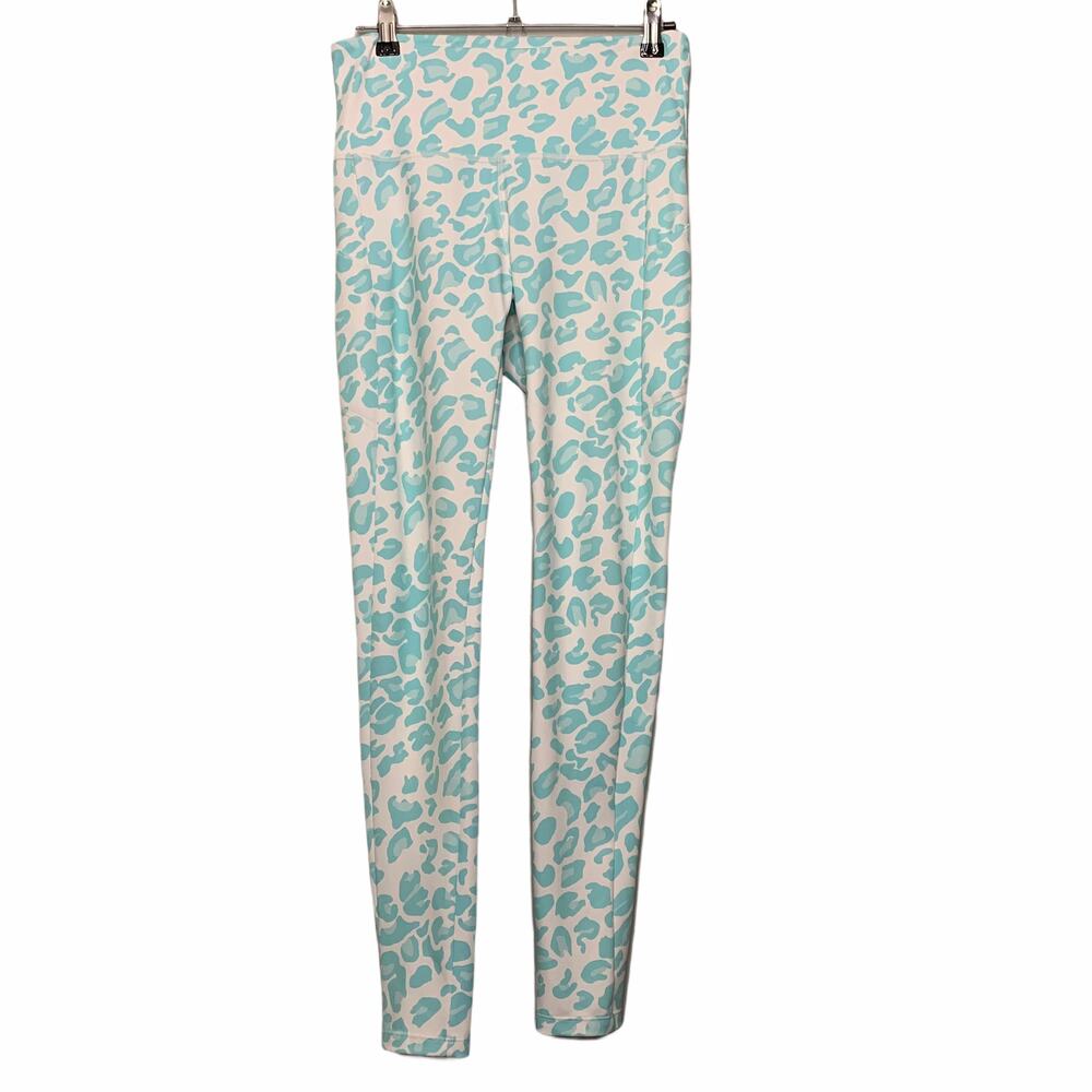 B Fit by Beach‎ Bunny Leopard Blue Leggings 6 Athleisure Sporty SPF 50+